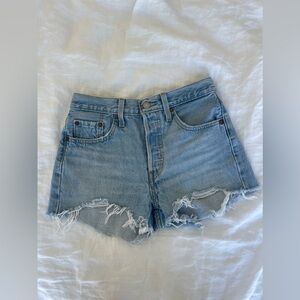 LEVI'S 501 High Rise Denim Shorts - Women's Size 25